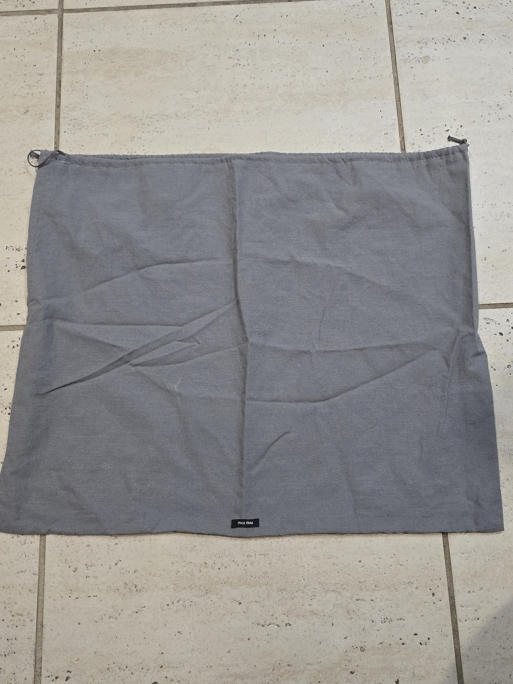 Miu Miu Gray Drawstring Dust Bag